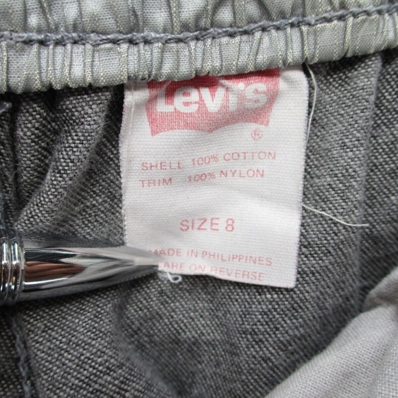 Vintage 90's Levi's Sport Jeans Kids 8 Acid Wash Zip Pockets Elastic Button Snap - Picture 9 of 14